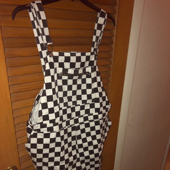 checkered overalls forever 21